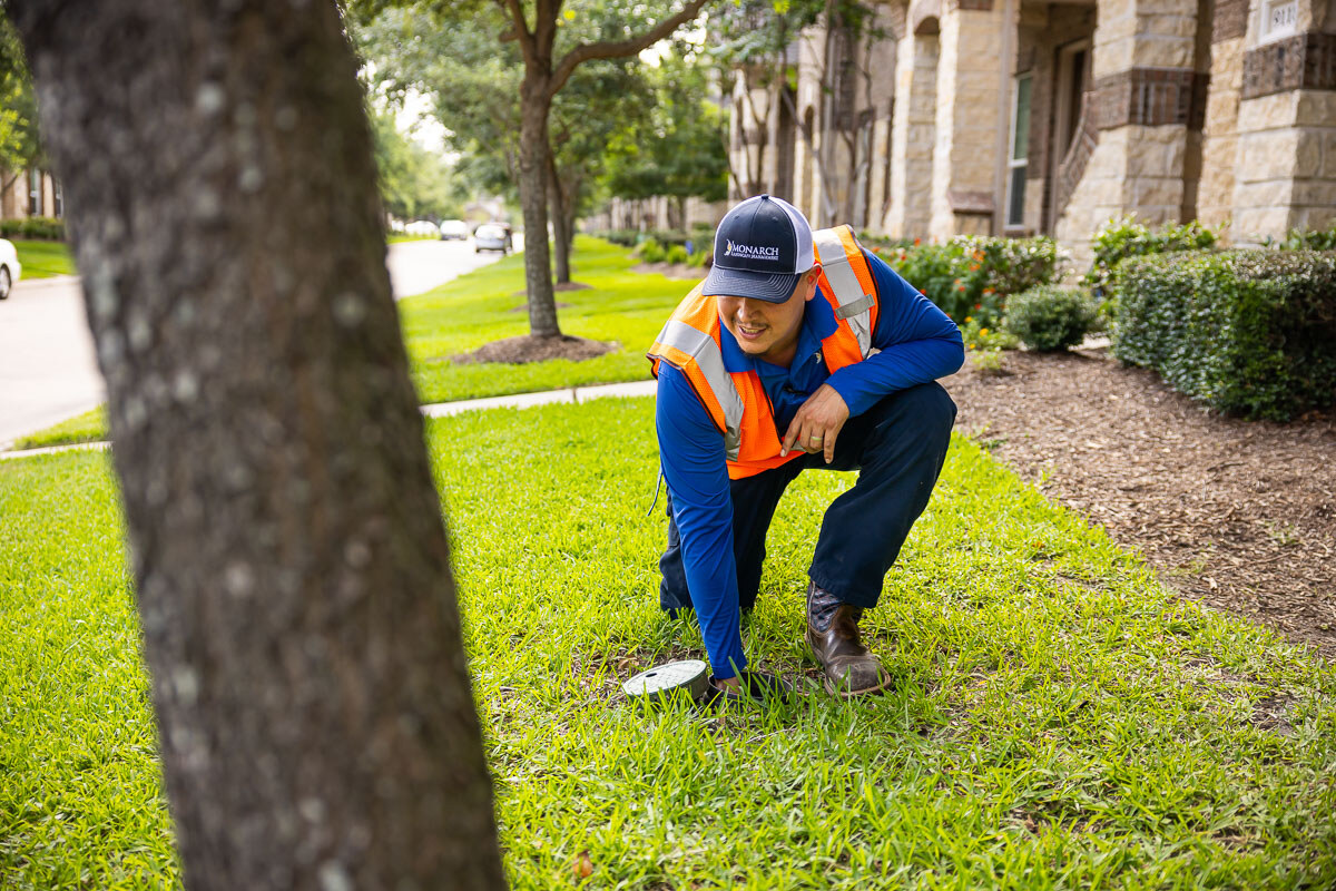 irrigation team inspects system
