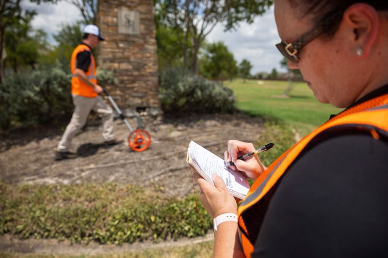 account manager takes notes of property improvements